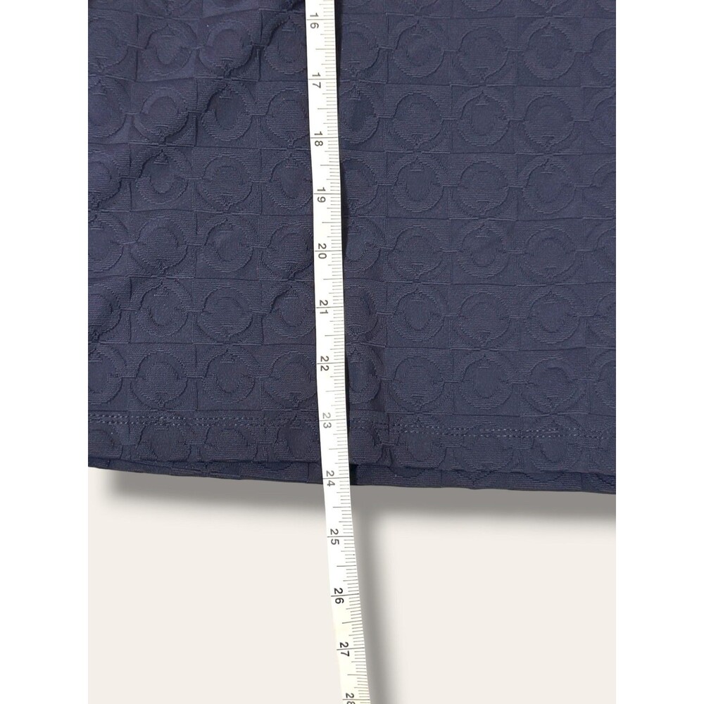 JMcLaughlin Bedford Top Women XL Navy Tulip Geo Jacquard Quarter Zip Long Sleeve - Picture 9 of 10
